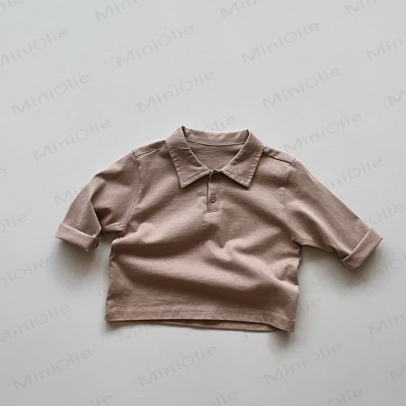 Einfarbig Poloshirt für Kind - Khaki - 8Y - image 13
