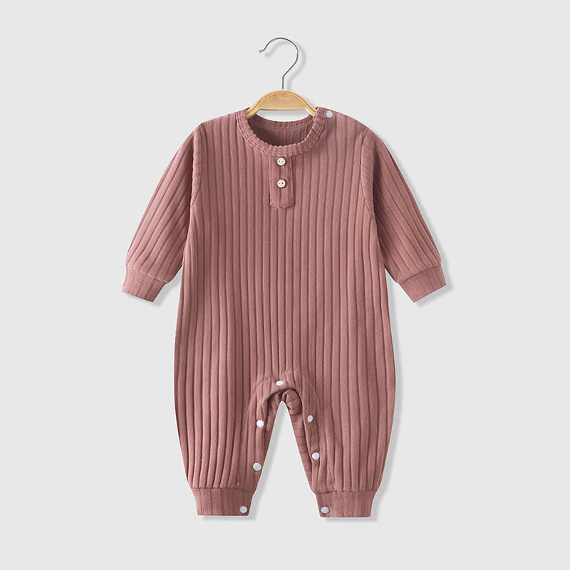 Baby Strampler mit Einfarbig , Gerippt - Braun - 18-24M - image 5