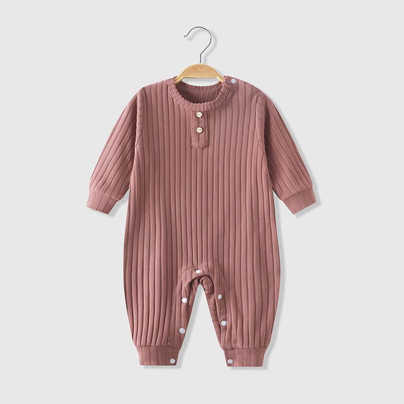 Baby Strampler mit Einfarbig , Gerippt - Braun - 18-24M - image 5