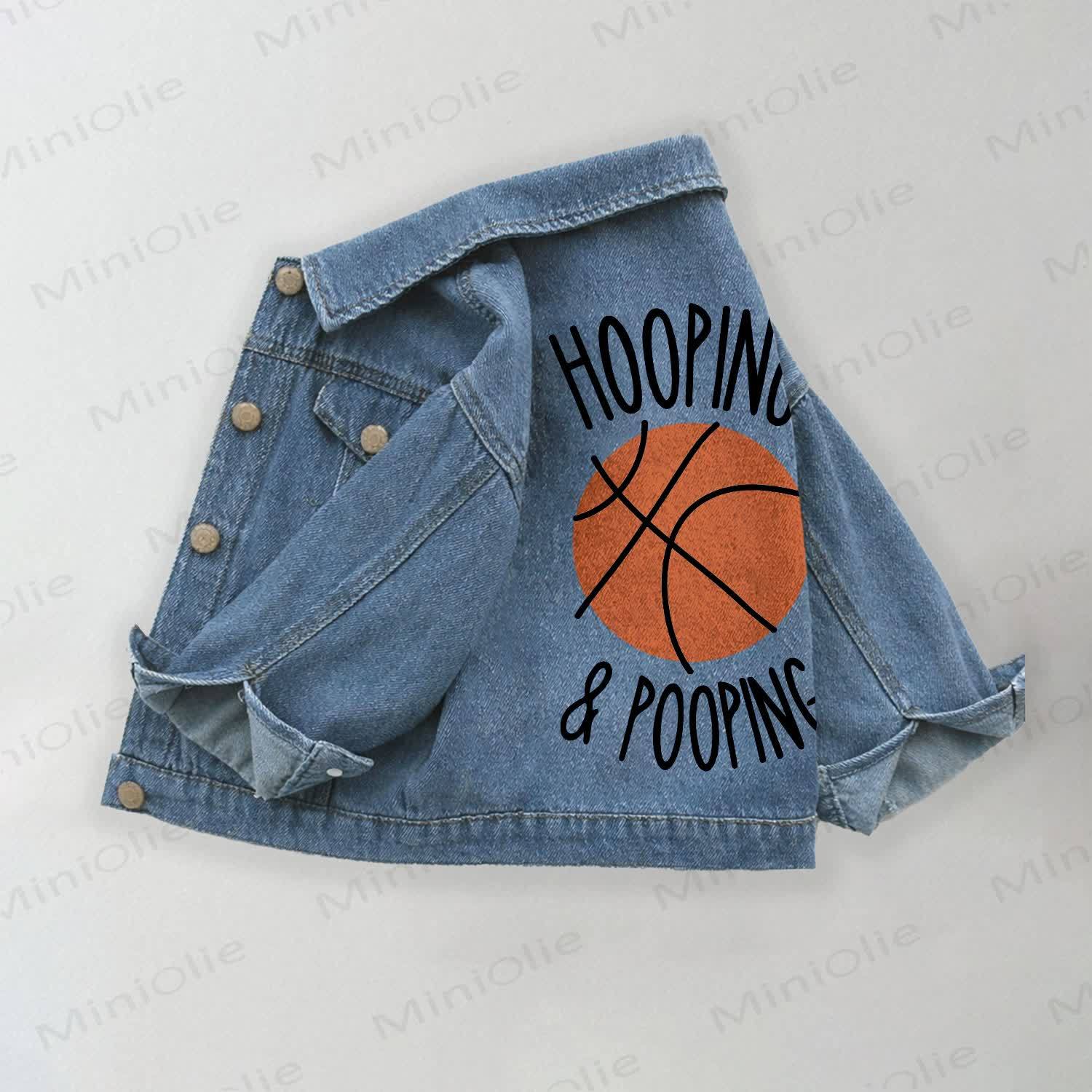 HOOPING&POOPING Denim für Kind mit Basketball-Print - Blau - 10-11J - image 1