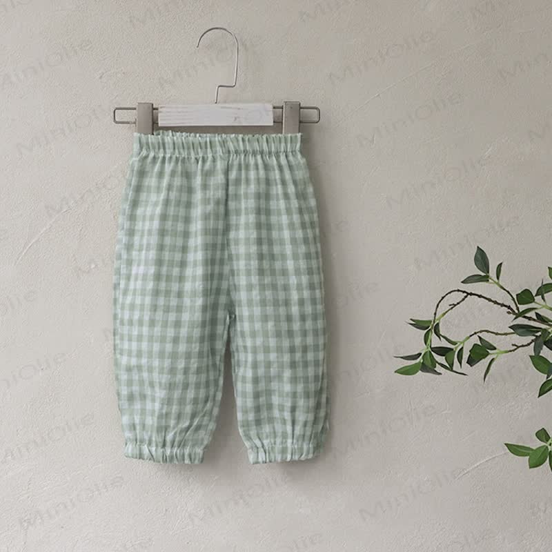 Baby Lovely Plaid Casual Jogger Pants - Grün - 3-5J - image 2
