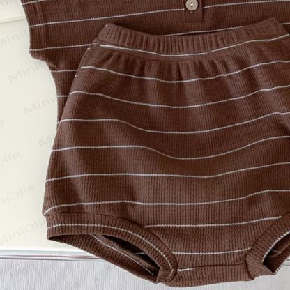 Baby Gerippt -Henley- T-Stück und Shorts , 2-teiliges Set - image 7
