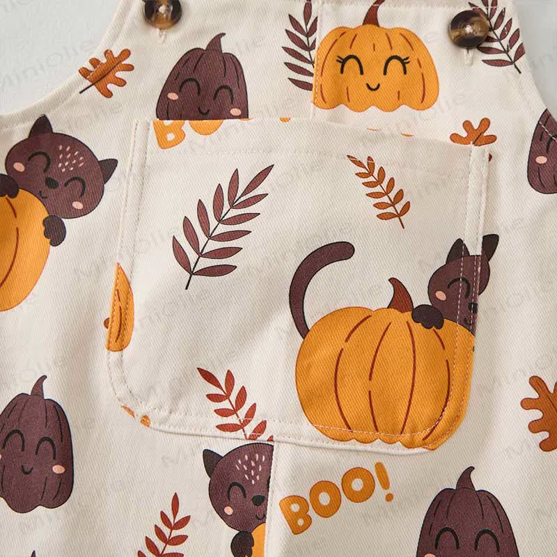  BOO! Baby Kleinkind mit Kürbis und Overalls - image 8