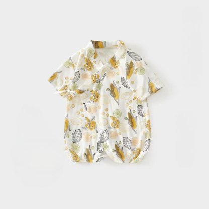Baby Sommer Strampler mit weißem Obst /Gemüse-/Lebensmittelmotiv - Banane - 15-22M - image 4