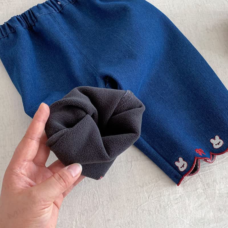 Baby Kleinkind Gestickt Vlies - Hase mit Denim - image 7