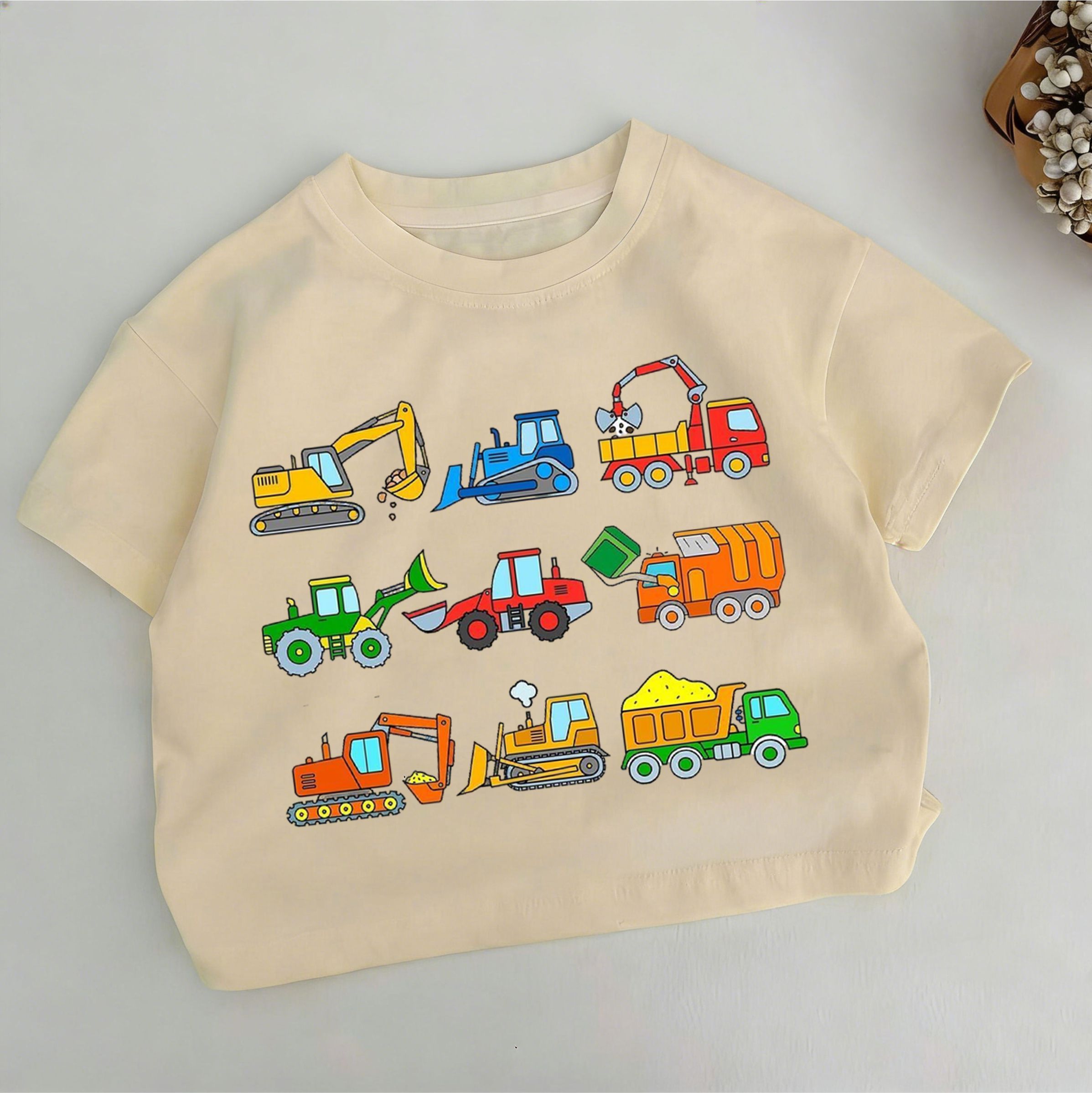 Khakifarbenes T-Shirt mit Bagger -Print für Kleinkind-Jungen - Khaki - 6-7J - image 1