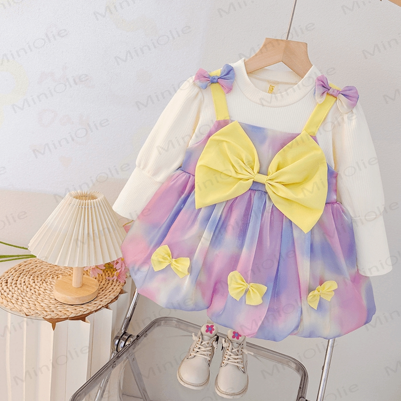 Baby Kleinkind Schöne Schleife Charmantes Kleid - Lila - 3-5J - image 10