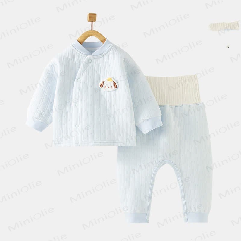 2-teiliges Pyjama Set mit Spitze und Hose für Baby mit Bär - Blau - 18-24M - image 4