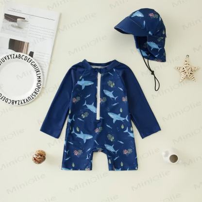 Badeanzug mit Dinosaurier - Hut für Baby und Kleinkind (Jungen) - image 2