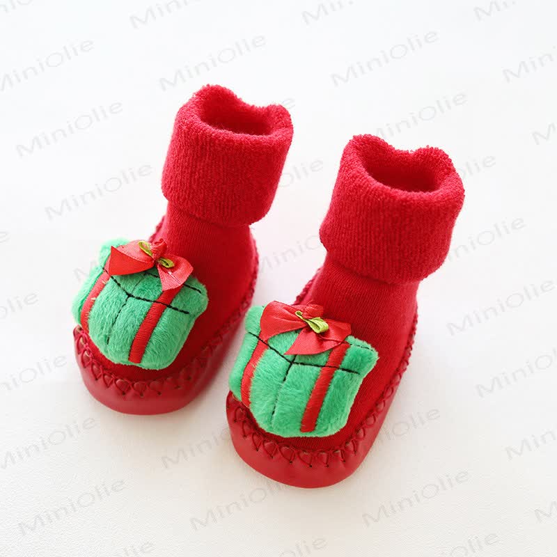 Baby Weihnachten Anti-Rutsch Boden warme Socken  - Grünes Geschenk - 12-24M - image 4