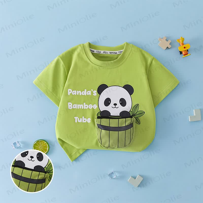 Kleinkind -T-Shirt mit Tier und Tasche - Grün - 8-9J - image 6