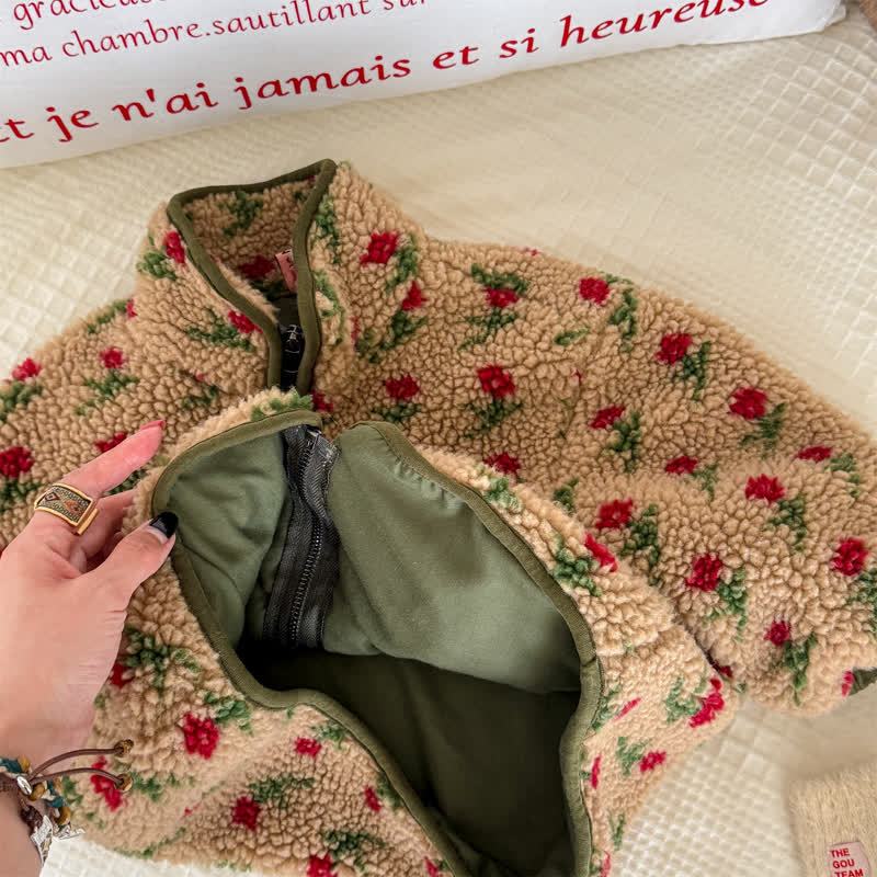 Süß Vlies Oberbekleidung mit Blumen für Kleinkind-Mädchen - image 6