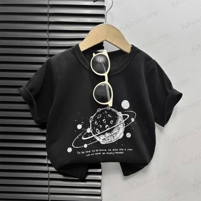 Kastenförmiges T-Shirt mit Cartoon-Print für Kleinkind - Schwarz Mond - 4-5J - image 7