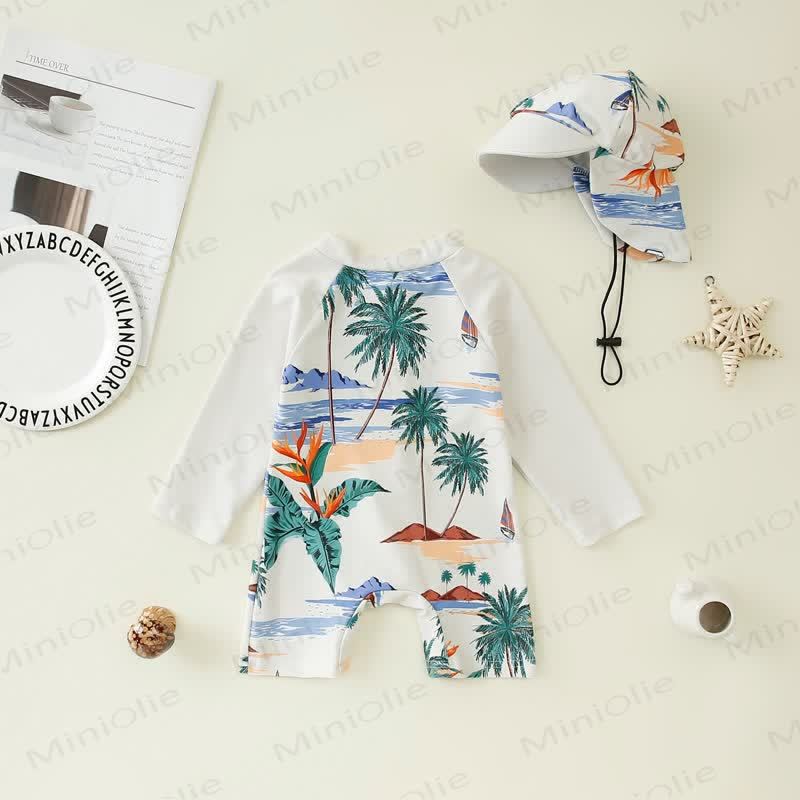 Badeanzug mit Dinosaurier - Hut für Baby und Kleinkind (Jungen) - Kokosnusspalme - 8Y - image 19