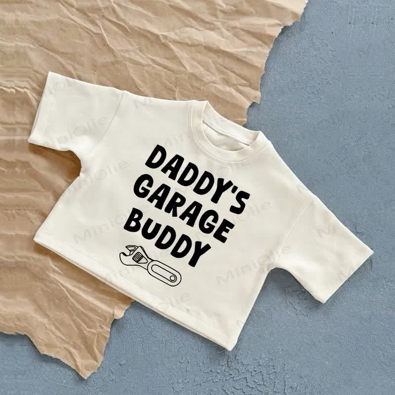 DADDY'S GARAGE BUDDY Baby Schraubenschlüssel-Print Weißes Freizeit-T-Shirt - Weiß - 2-3J - image 1