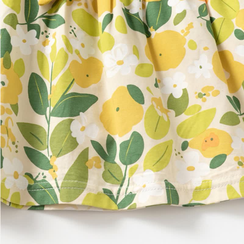 Gelb, Kleid Sommer mit Blumen und Schleife für Baby - image 5