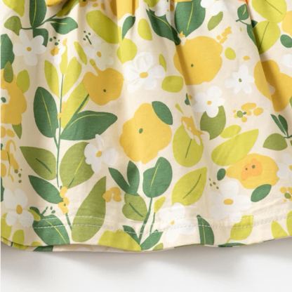 Gelb, Kleid Sommer mit Blumen und Schleife für Baby - image 5