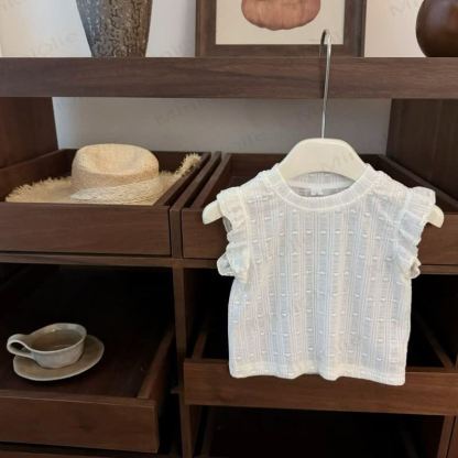 2-teiliges Set aus Jeans- Kleid und weißem Tanktop für Kleinkind-Mädchen - image 5