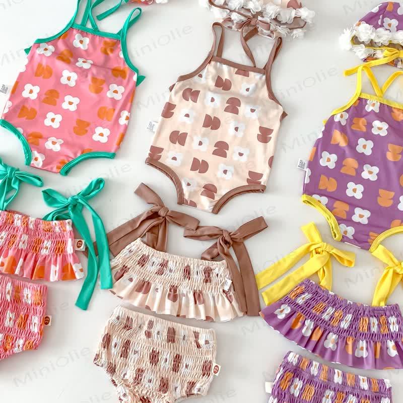 Einteiliger/zweiteiliger Badeanzug mit Hut für Baby Mädchen - image 16