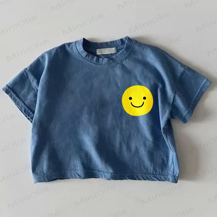 Blau T-Shirt mit Baby -Lächeln-Print - Blau - 18-24M - image 1