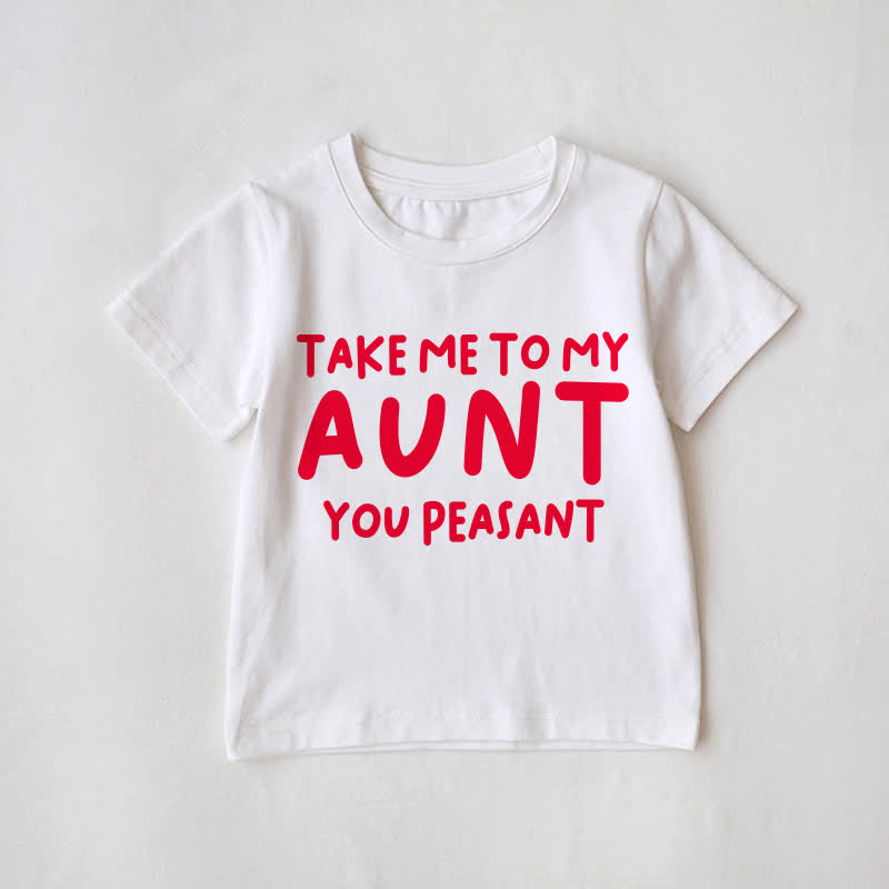 AUNT/TAKE ME TO MY AUNT YOU PEASANT! Weißes Partner-T-Shirt für die ganze Familie - Weiß - Baby T-Shirt: 2-3J - image 3