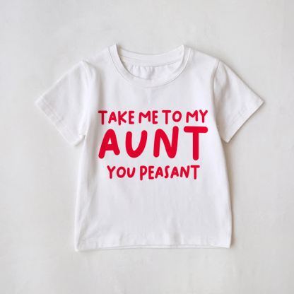 AUNT/TAKE ME TO MY AUNT YOU PEASANT! Weißes Partner-T-Shirt für die ganze Familie - Weiß - Baby T-Shirt: 2-3J - image 3
