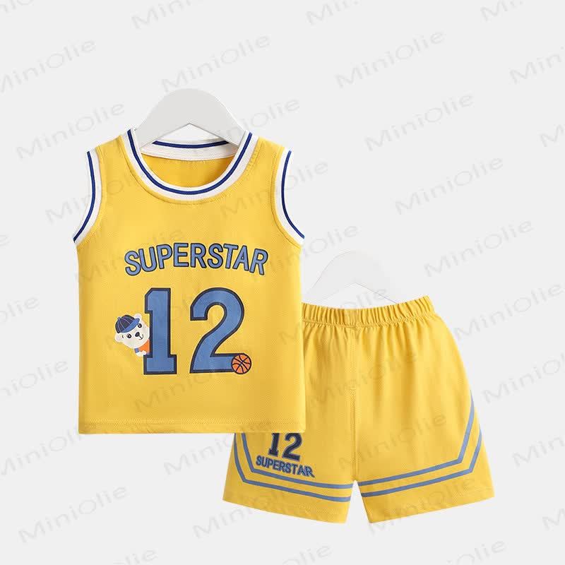 Sport 2-teiliges Set aus Tanktop und Shorts aus Mesh für Baby und Kleinkind - Gelb - 6-7J - image 4