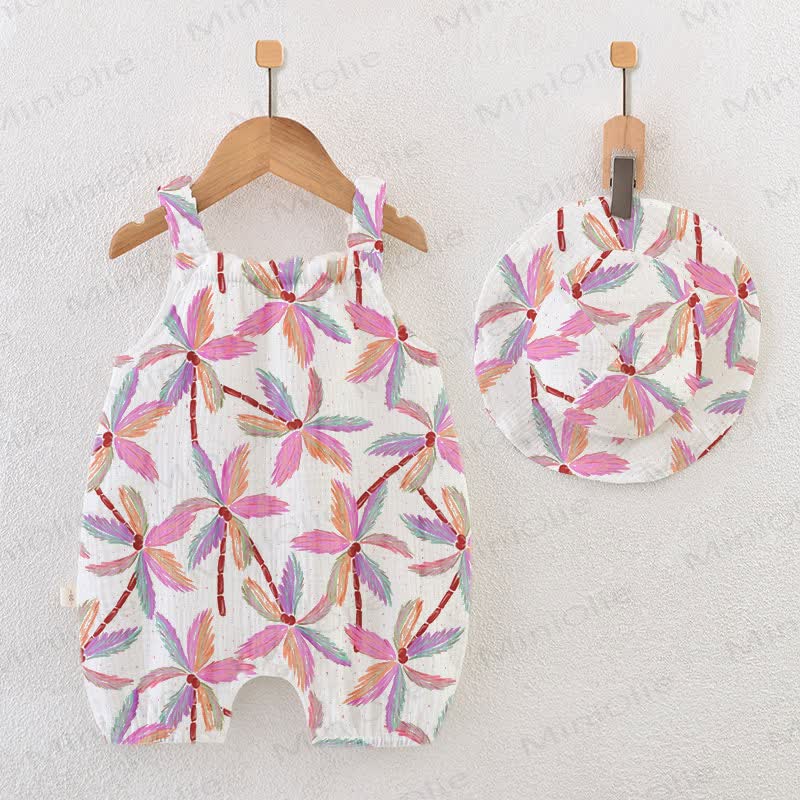 Weißer Baby Strampler mit Palmenmuster und Hut - Weiß - 18-24M - image 1