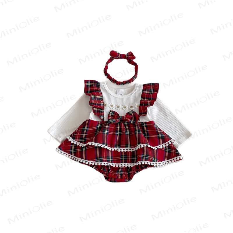 Baby Bodysuit mit Plaid und Gänseblümchen (2-teilig) inklusive Stirnband - image 5