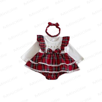 Baby Bodysuit mit Plaid und Gänseblümchen (2-teilig) inklusive Stirnband - image 5