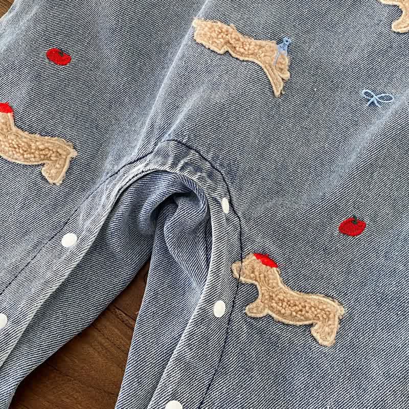 Baby Apple Dog Denim Overalls & weißes Spitze - image 10