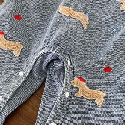 Baby Apple Dog Denim Overalls & weißes Spitze - image 10