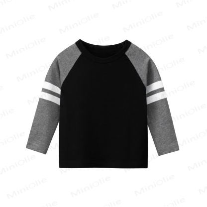 Raglan-T-Shirt in Kontrastfarbe für Kind und Jungen - Schwarz - 10Y - image 3