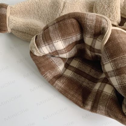  Baby Oberbekleidung aus Einfarbig Sherpa-Fleece mit Revers - image 7