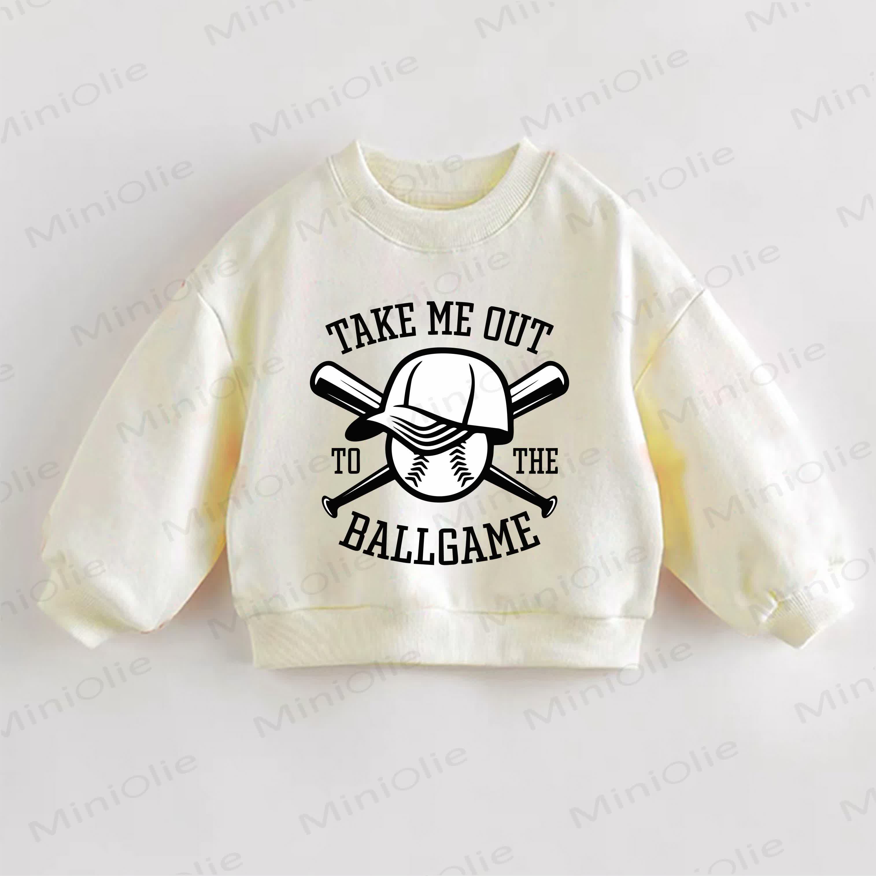 TAKE ME OUT TO THE BALLGAME Baby Kleinkind Sweatshirt - Creme - 3-5J - image 1