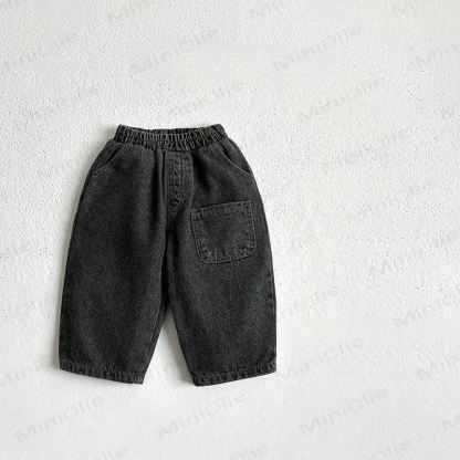 Lockere , Einfarbig Denim für Baby und Kleinkind - Schwarz - 5-6Y - image 4