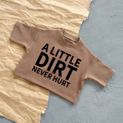 A LITTLE DIRT NEVER HURT – Baby Sommer Freizeit-T-Shirt - Braun - 2-3J - image 3
