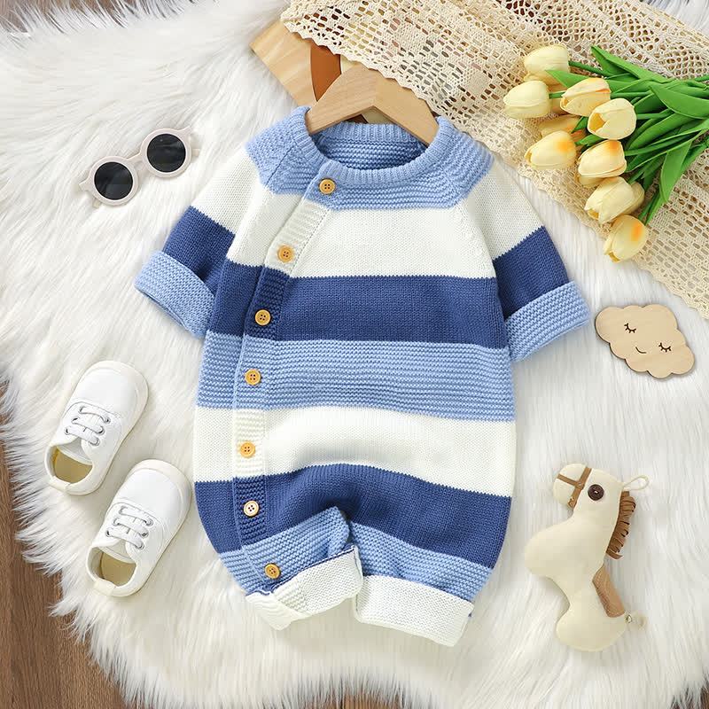 Gestreifter Baby Stricken - Strampler - image 5