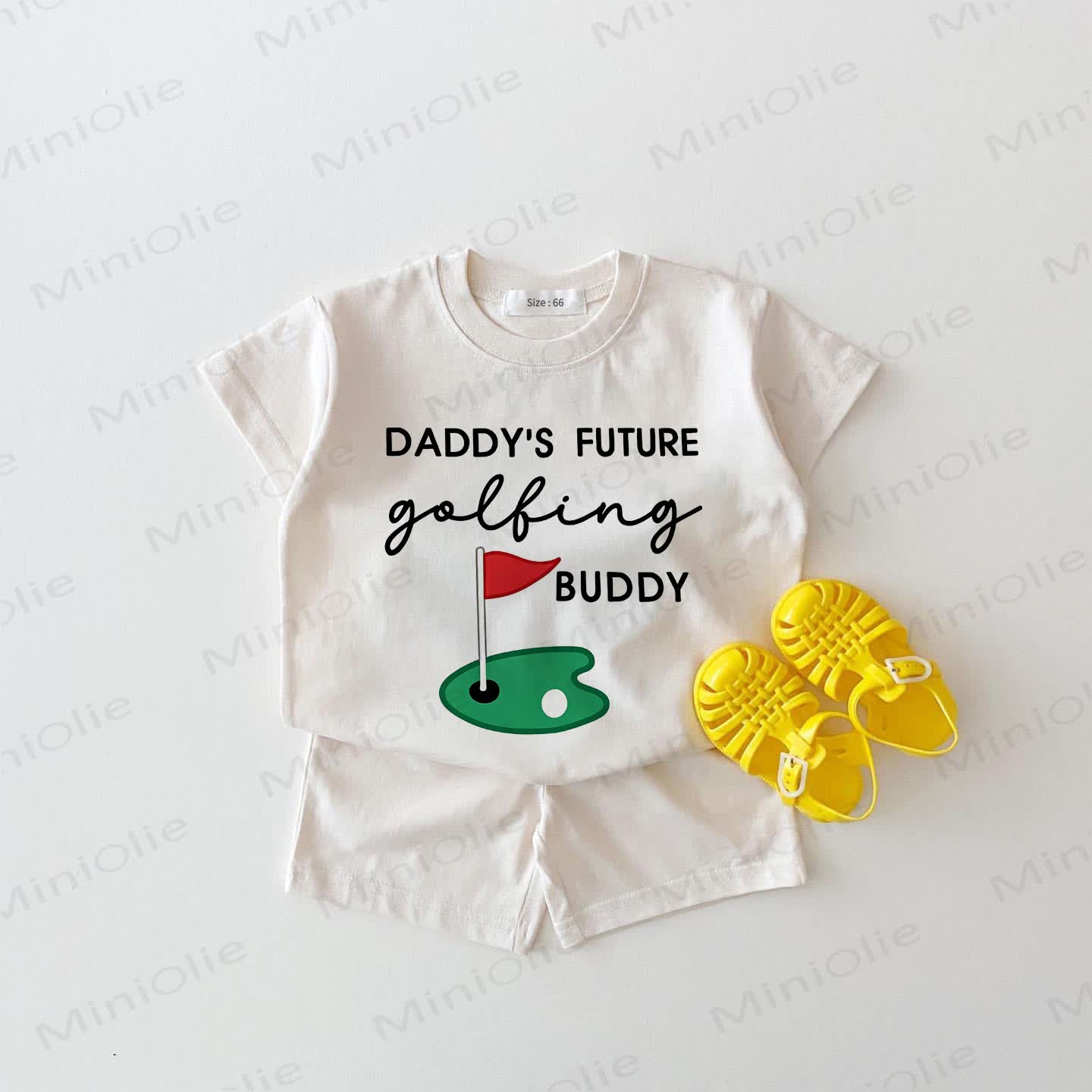 DADDY'S FUTURE GOLFING BUDDY Baby Pin Print White 2-teiliges Set - Weiß - 18-24M - image 1