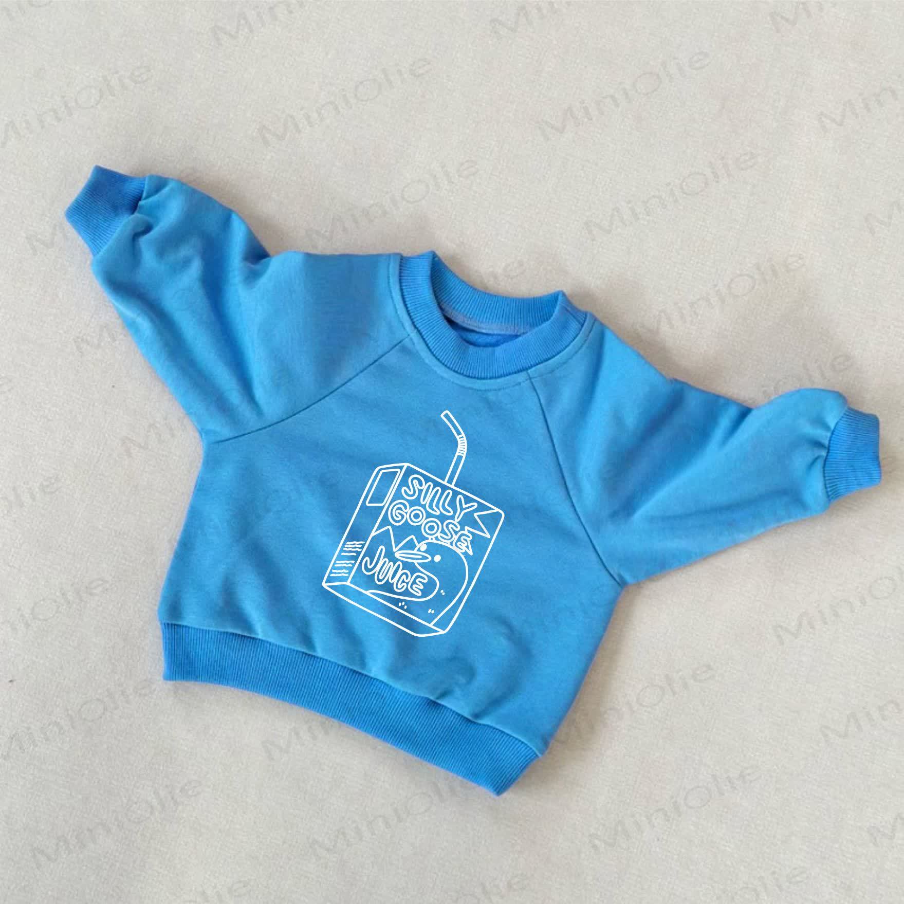SILLY GOOSE JUICE Baby Kleinkind Saft Print Blau Sweatshirt - Blau - 3-5J - image 1