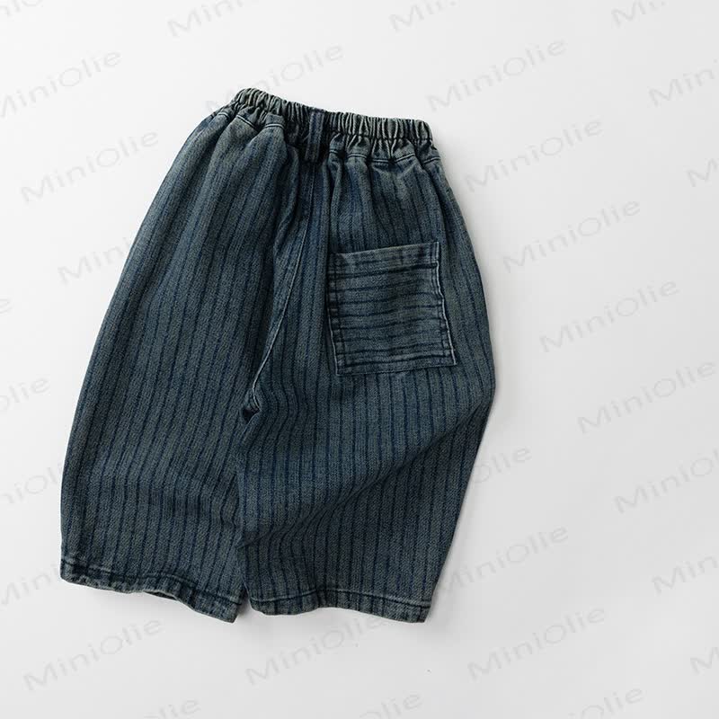 Baby Kleinkind mit Blau Streifen , Denim Hose - image 4