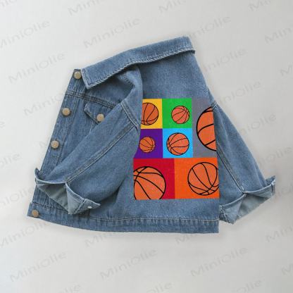 Basketball-Jacke aus Denim für Kleinkind - Blau - 10-11J - image 1