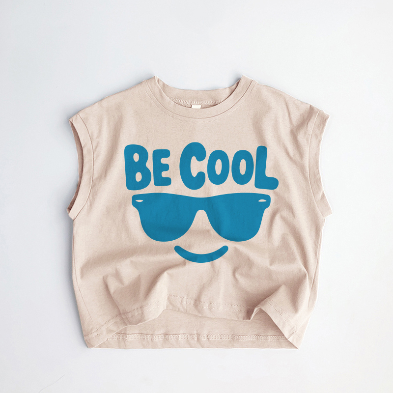 BE COOL Baby Kleinkind Slogan Khaki Tanktop - Khaki - 3-5J - image 1