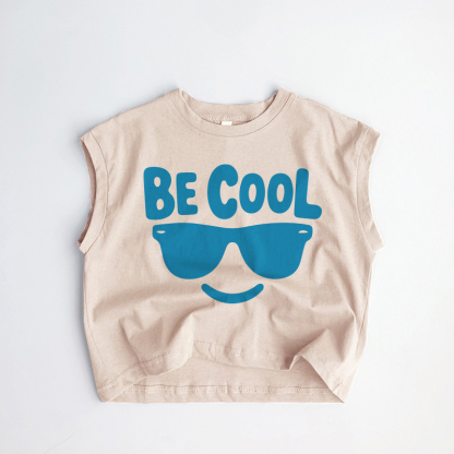 BE COOL Baby Kleinkind Slogan Khaki Tanktop - Khaki - 3-5J - image 1