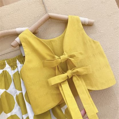 2-teiliges Gelb Punkte Set für Kleinkind mit Hut - image 5