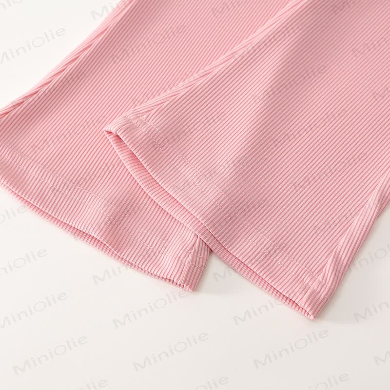 Zweiteiliges Set aus Stricken Kurzarm- Spitze und ausgestellter Hose für Kleinkind - image 9