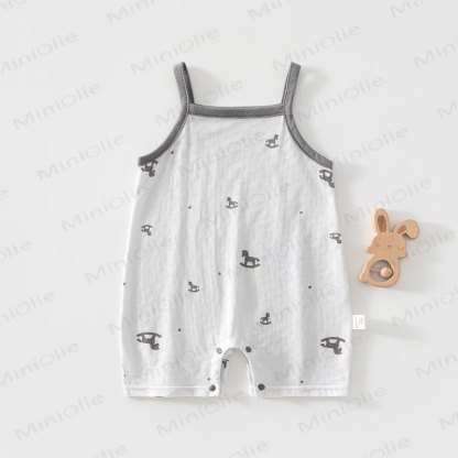 Baby Sommer Baum-/ Tier Strampler - Graues Trojanisches Pferd - 18-24M - image 5