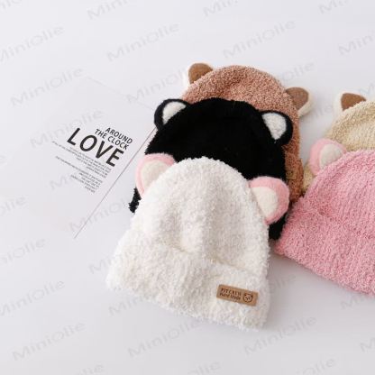 Baby Plush Bear Ears Knit Cap - image 11