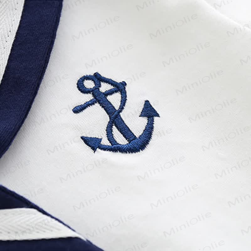 Klassisches nautisches Matrosenkragen- Spitze und Shorts , 2-teiliges Set für Kleinkind und Baby - image 7