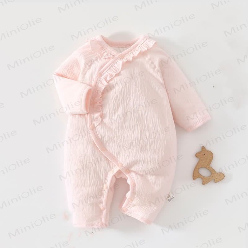 Baby Strampler mit Rüschen und gesteppter, Gesteppt Einfarbig - Rosa - 18-24M - image 5
